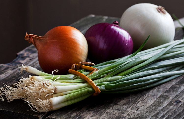 different varieties of onions