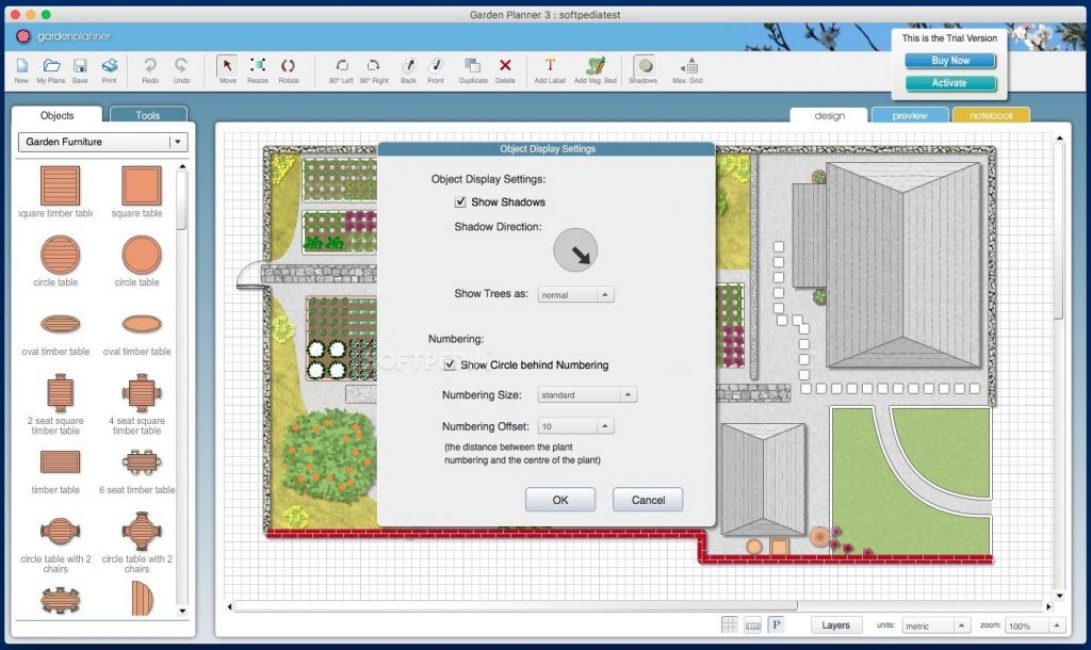 رسم مخطط مخطط باستخدام برنامج Garden Planner