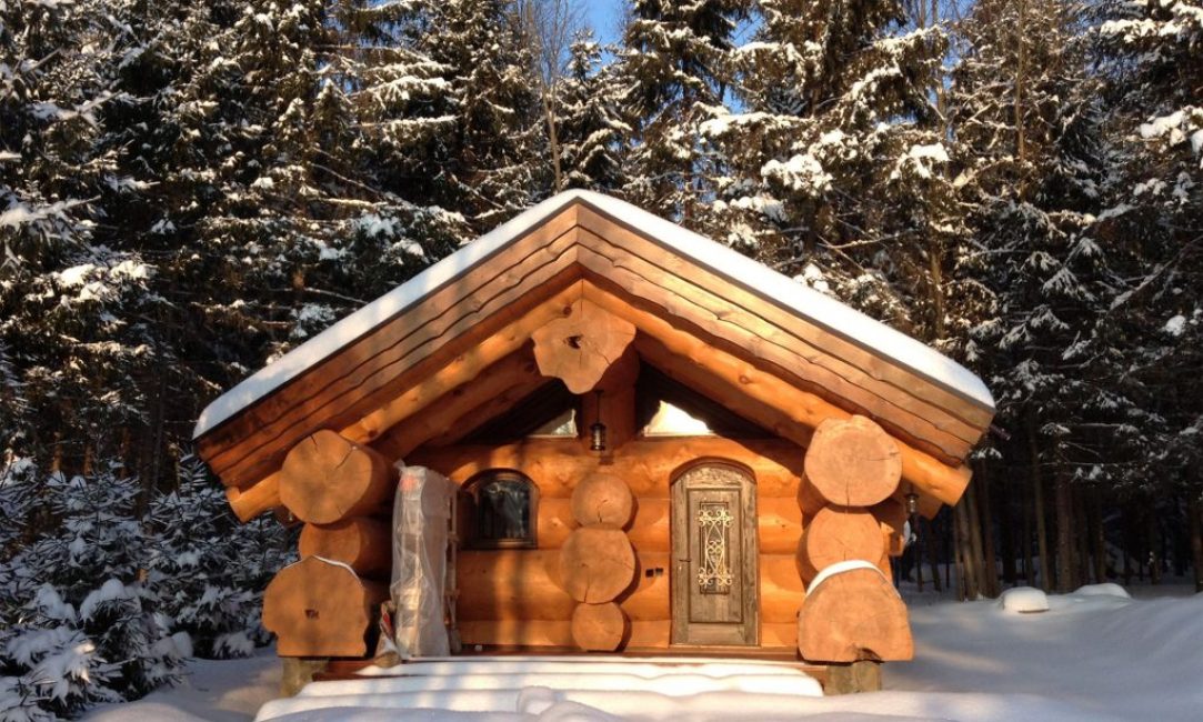 Kıyılmış kütüklerden sauna