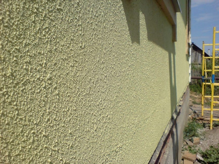 Walls covered with acrylic plaster